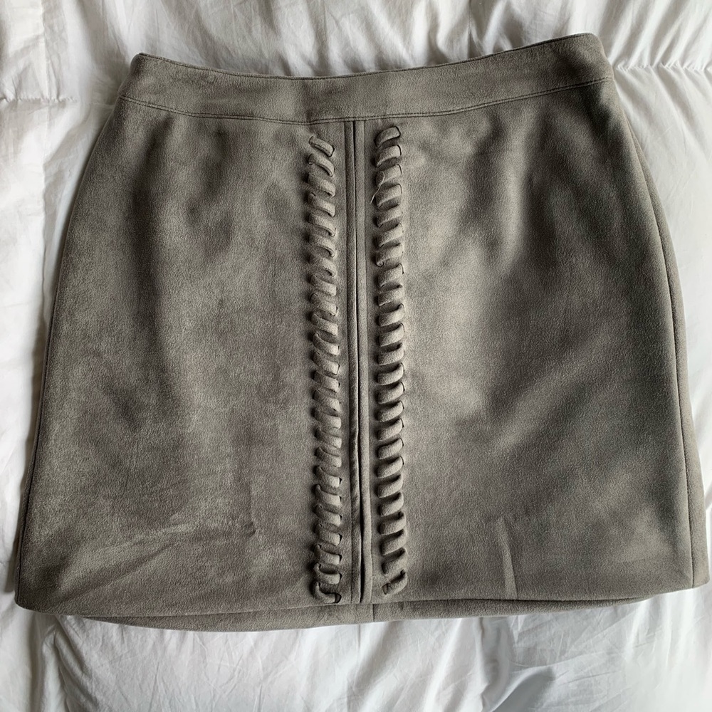 Grey Polyester/Spandex mini skirt